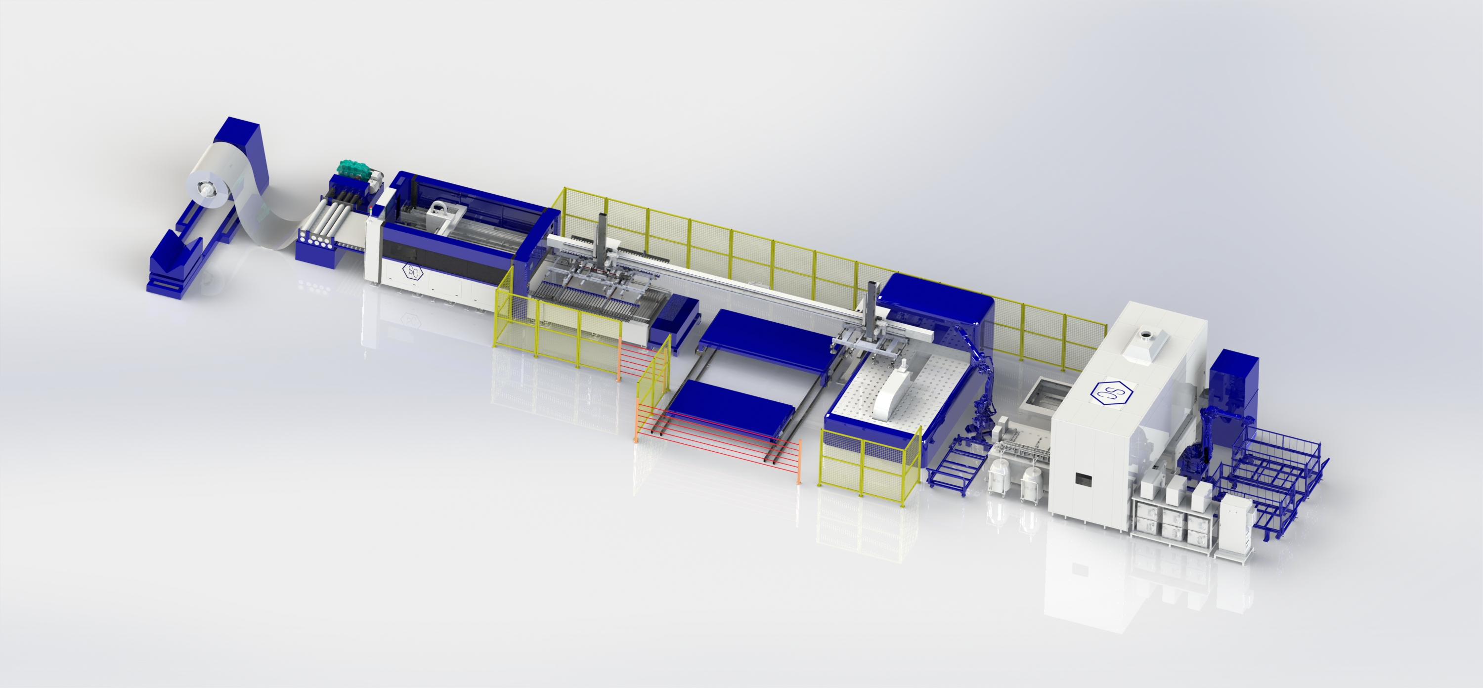 激光自動(dòng)化切割鈑金生產(chǎn)線